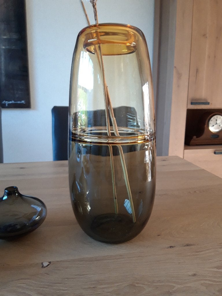 Te koop: Mooie glazen vaas J-Line Hoogte 36,5 cm, Ophalen, Handgemaakt, Meerkleurig, Glas