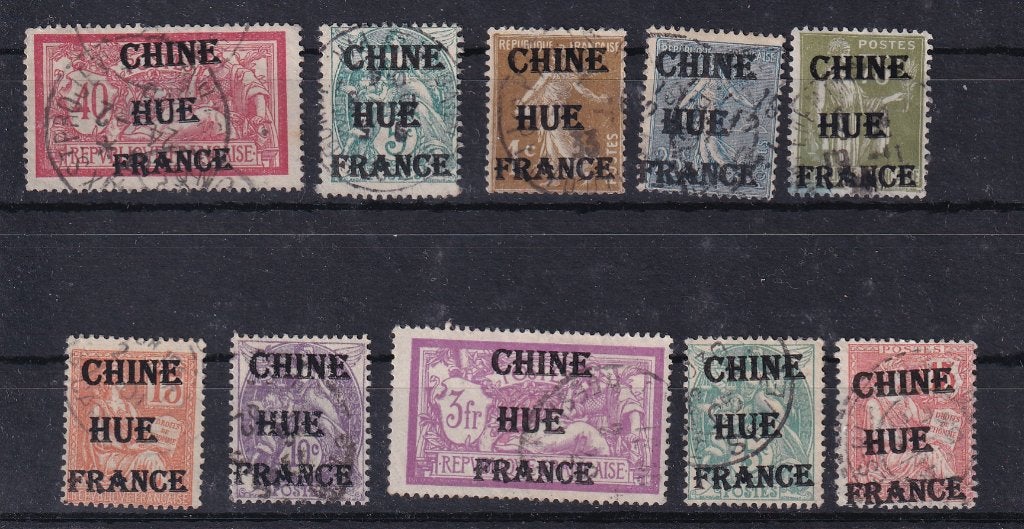 B40B) Franse bezetting Chine Hue France 10x opdrukken?, Verzenden, Gestempeld