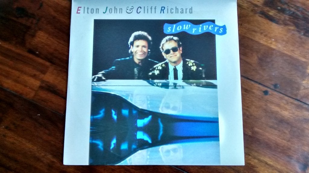 Maxi single - Elton John & Cliff Richard - Slow rivers, Ophalen of Verzenden, Zo goed als nieuw, Pop
