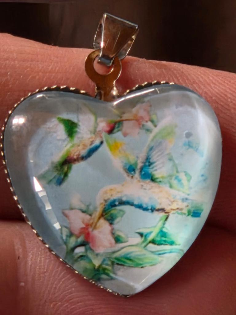 Hanger glas met vogels, Ophalen of Verzenden, Nieuw, Glas of Kristal, Hart