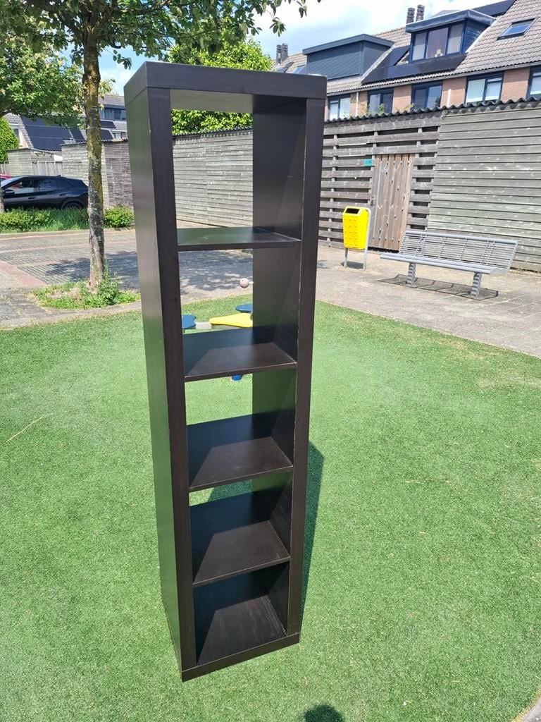 Kallax expedit Ikea 5 vakken 1 x 5 bruin / zwart 185 44 39, Huis en Inrichting, Kasten | Overige, Ophalen