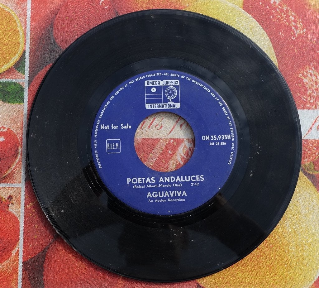Aguaviva - Poetas Andaluces (Omega Jukebox International), Gebruikt, Promo, Wereldmuziek, 7 inch