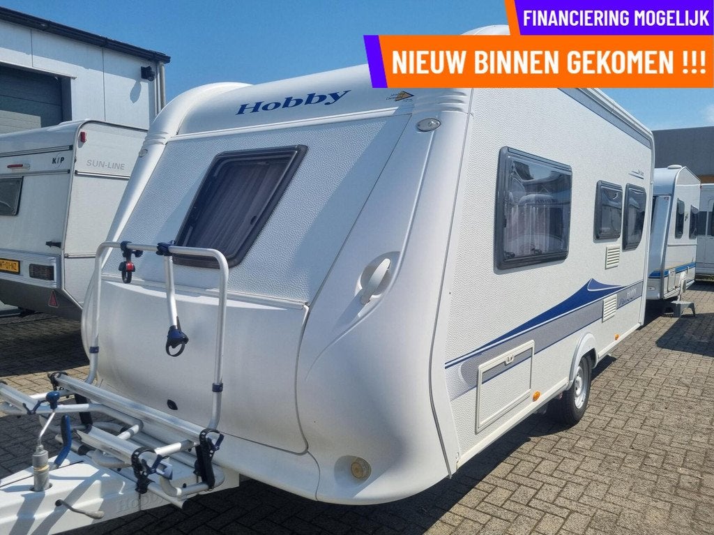 HOBBY DE LUXE 460 UFE MOVER + VOORTENT + FRANSBED +FIETSENDR, Caravans en Kamperen, Caravans, Rondzit, Hobby, Bedrijf, 6 tot 7 meter
