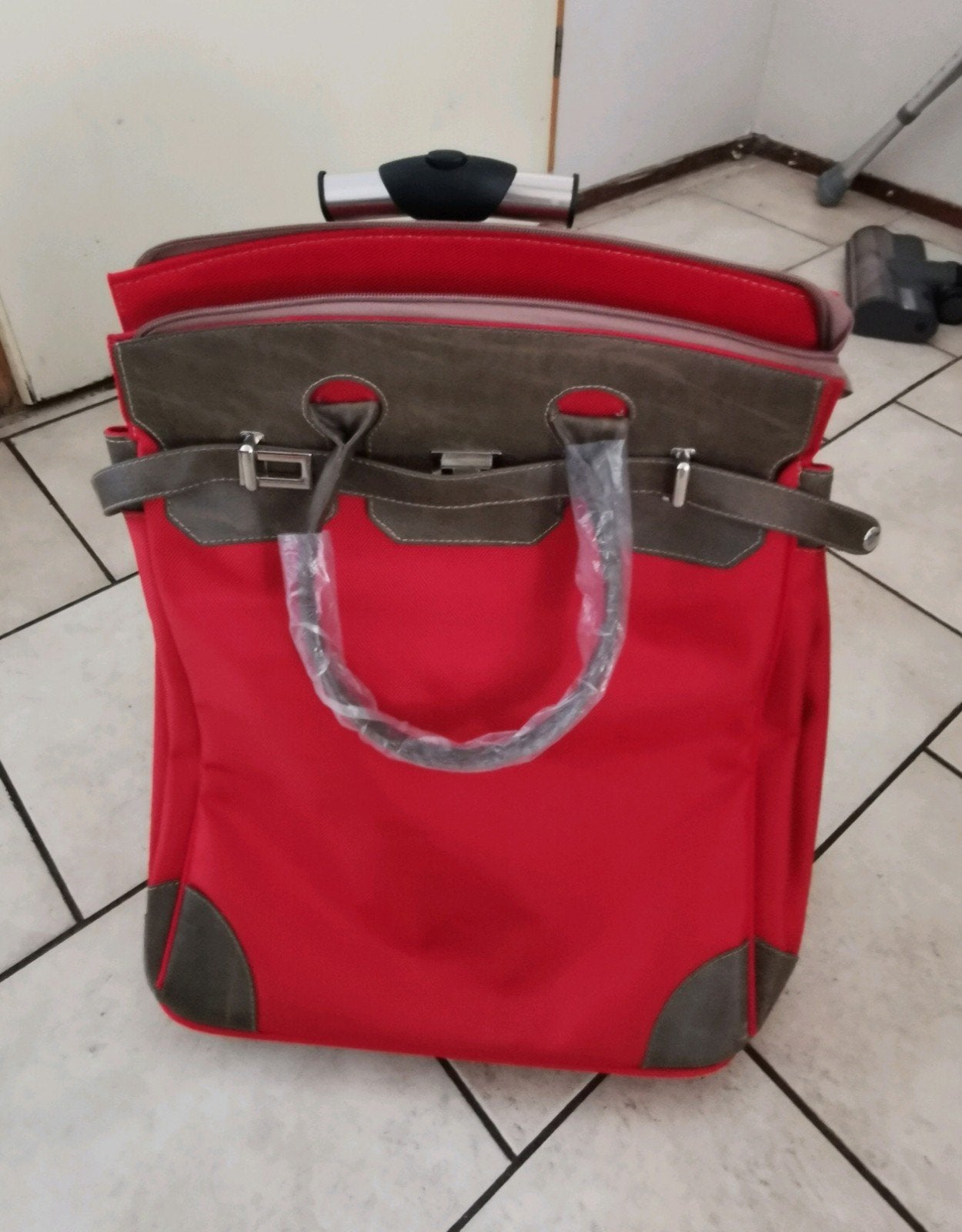 Nieuw Reistas trolley + leder, wieltjes, telescoop handgreep, 40 tot 60 cm, Wieltjes, 20 tot 30 cm, Nieuw