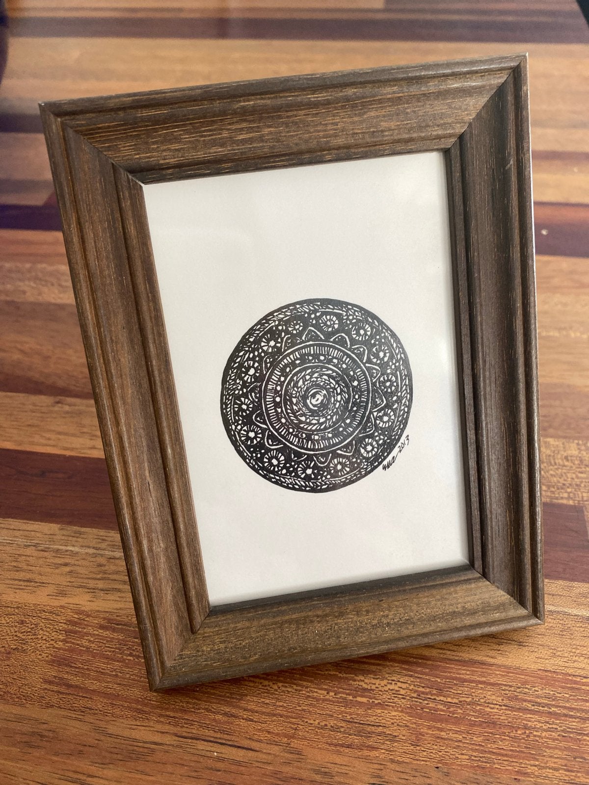 Zeeuwse Knop Schilderij - Oost-Indische inkt - Ingelijst, Antiek en Kunst, Ophalen of Verzenden, Schilderij, Pentekening, Handgemaakt