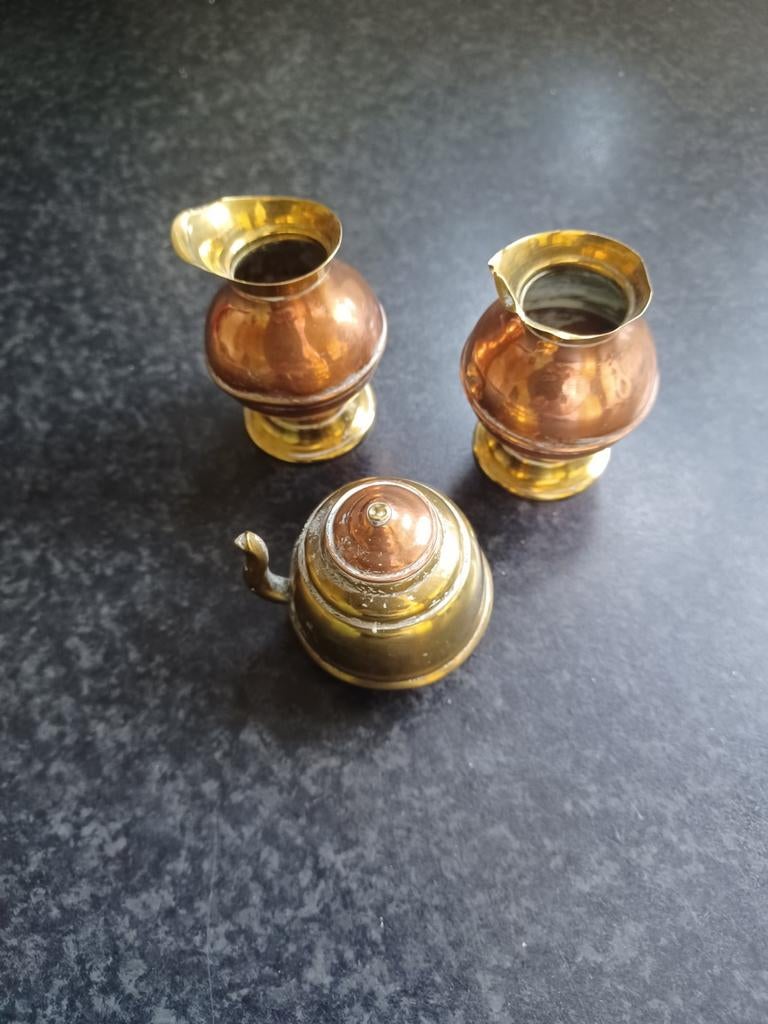 3 oude koperen letterbak items, Antiek en Kunst, Ophalen, Koper