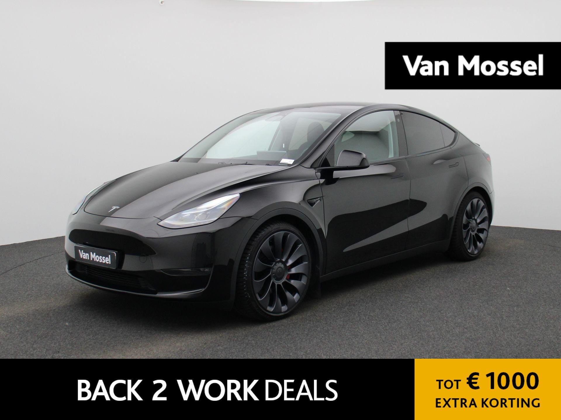 Tesla Model Y Performance AWD 75 kWh | PANODAK | 21 INCH VEL, Auto's, Automaat, 12 maanden, Gebruikt, 495 min