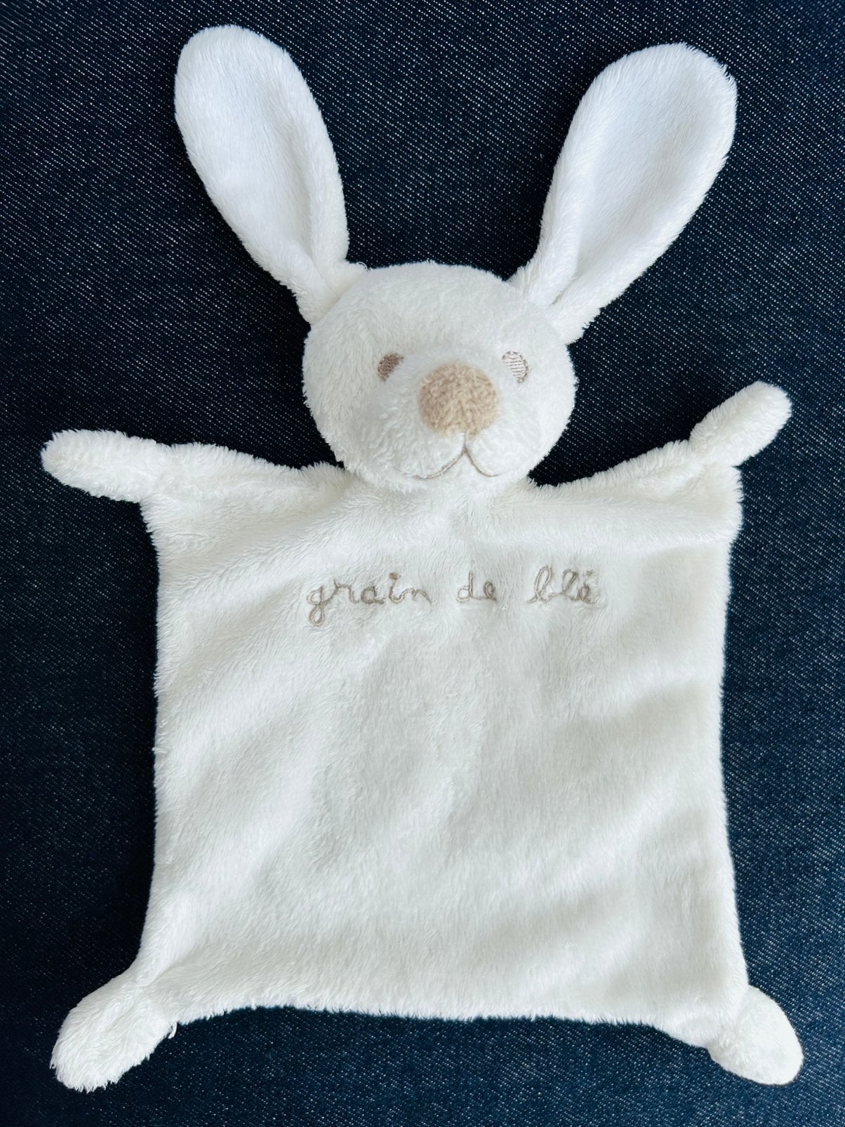 Knuffeldoekje Konijn Grain de Blé Wit Baby Cadeau Als nieuw, Konijn, Ophalen of Verzenden, Zo goed als nieuw, Middelgroot (20 tot 80 cm)