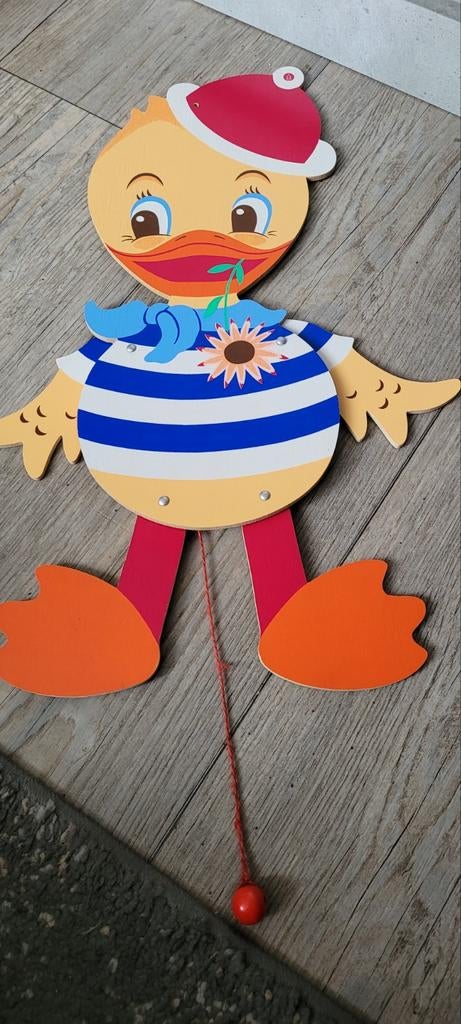 Leuke houten trekpop eend, Ophalen, Zo goed als nieuw