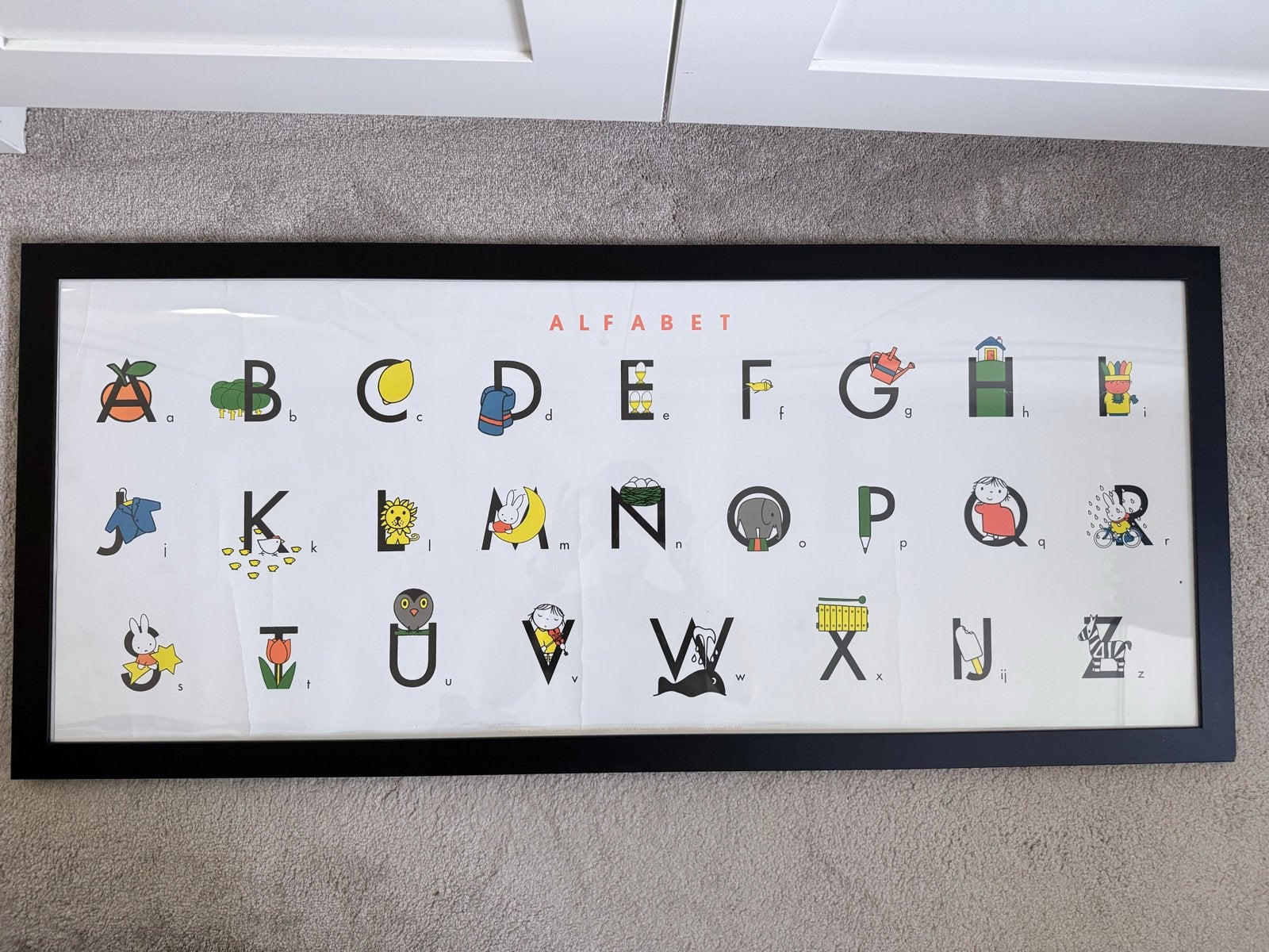 Vintage Dick Bruna Alfabet Poster (1999) - Ingelijst, Antiek en Kunst, Ophalen