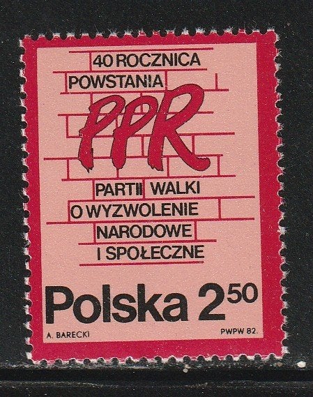 Polen 1982 - Writing on the Wall, Ophalen, Polen, Postfris
