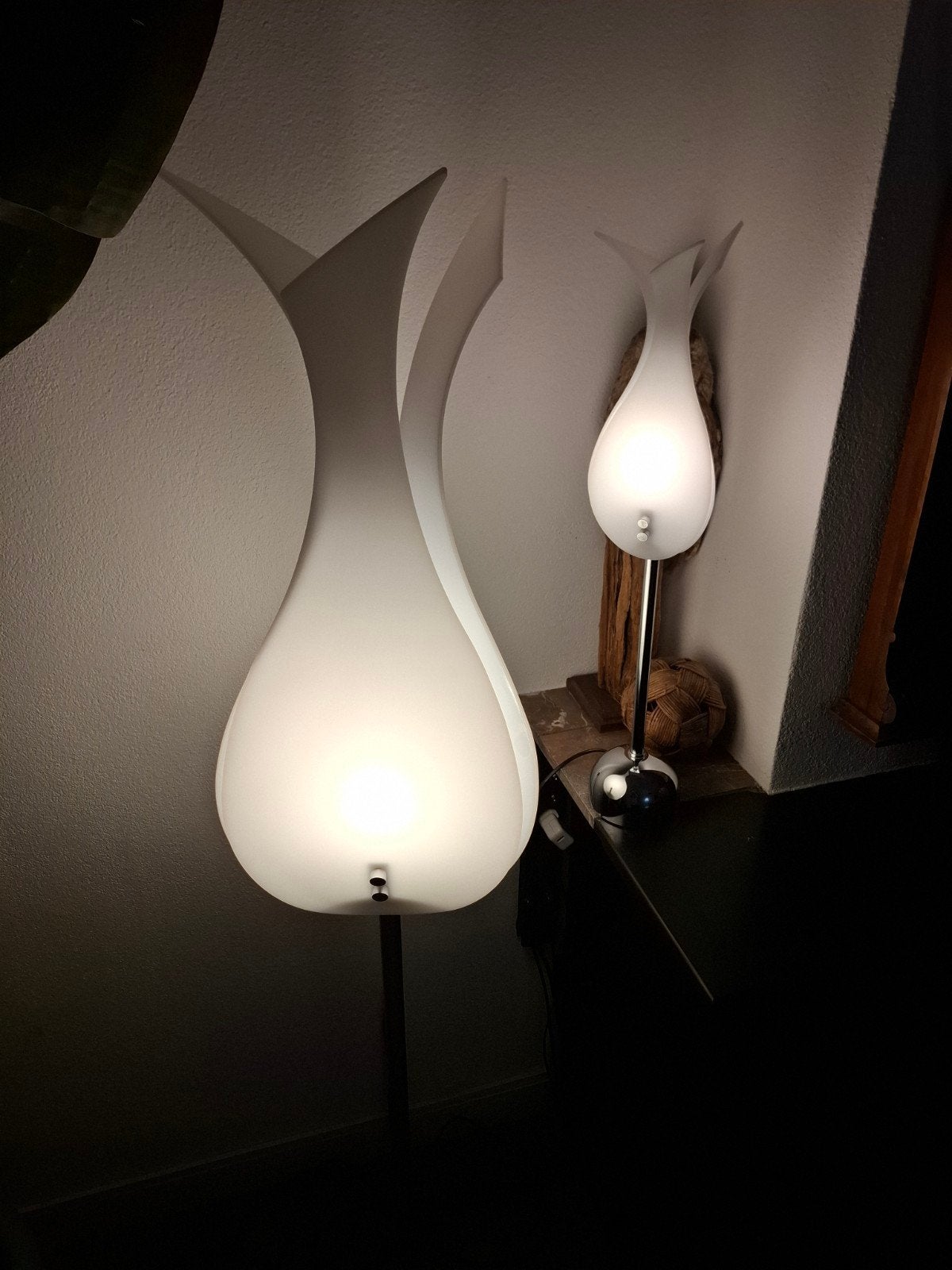 Vintage Zifir set Lale - Tulip Tulp vloerlamp en tafellamp, Huis en Inrichting, Ophalen, Kunststof, Vintage Zifir set Lale - Tulip Tulp vloerlamp en tafellamp