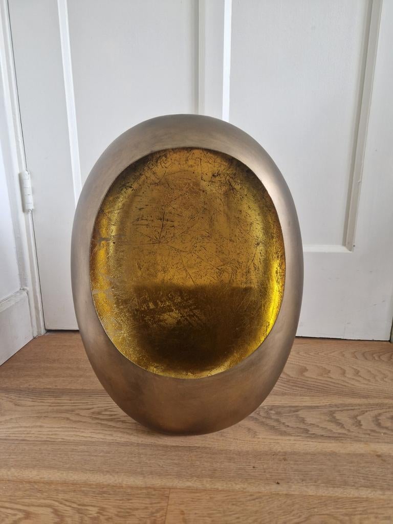 Windlicht ei 47cm koper en goud, Overige kleuren, Ophalen of Verzenden, Minder dan 50 cm, Glas