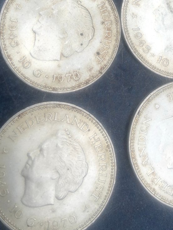 4 zilveren 10 gulden 1948–1973, Ophalen of Verzenden, Geboorte of Huwelijk, Losse munt, Zilver