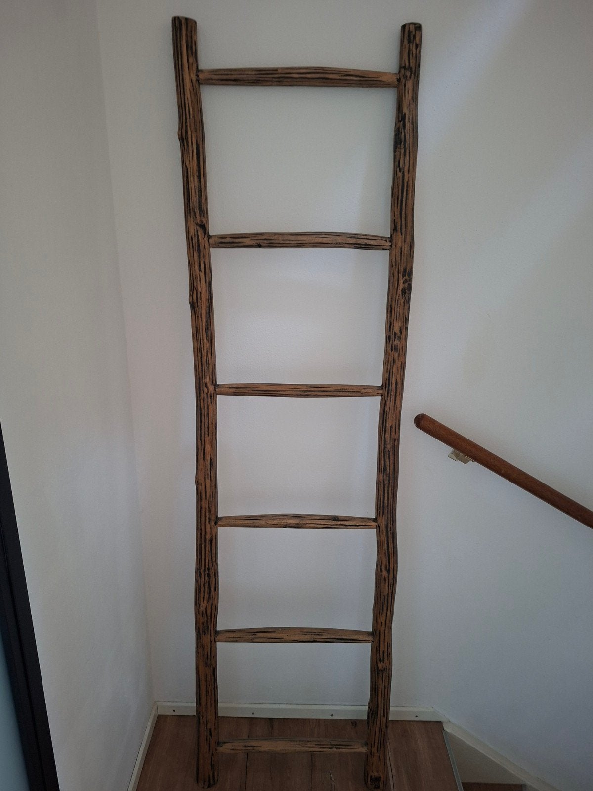 Decoratieve houten ladder - Landelijke stijl, Ophalen, Zo goed als nieuw, Ladder, Minder dan 2 meter