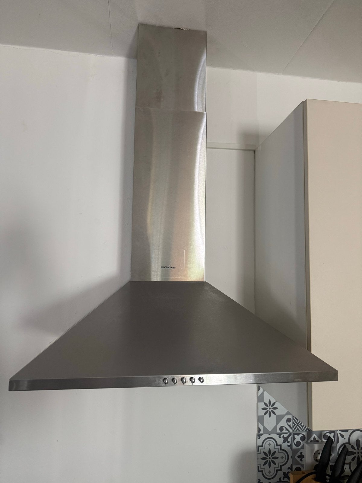 Inventum Afzuigkap - RVS Wandschouwkap, Witgoed en Apparatuur, Ophalen, Gebruikt, Wandschouwkap, Vrijstaand