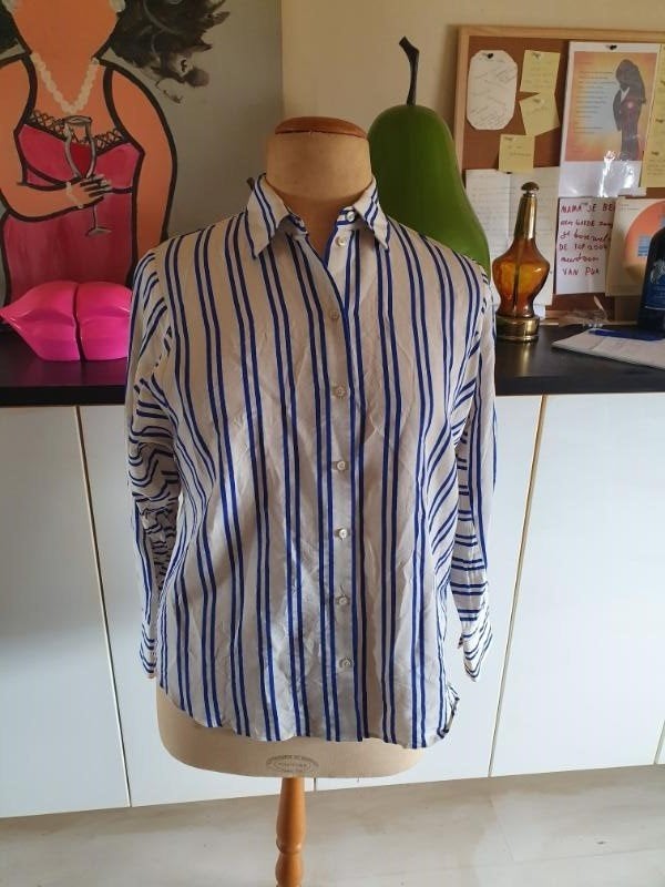 Zgan! mooie blauw/witte blouse van Gerry Weber maat 40!, Maat 38/40 (M), Zo goed als nieuw, Gerry weber, Verzenden
