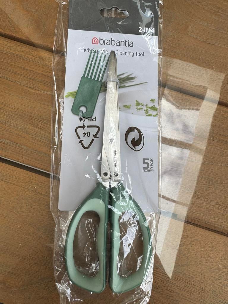 Brabantia Kruidenschaar 2-in-1 met schoonmaaktool, Nieuw, Ophalen of Verzenden, Metaal, Brabantia