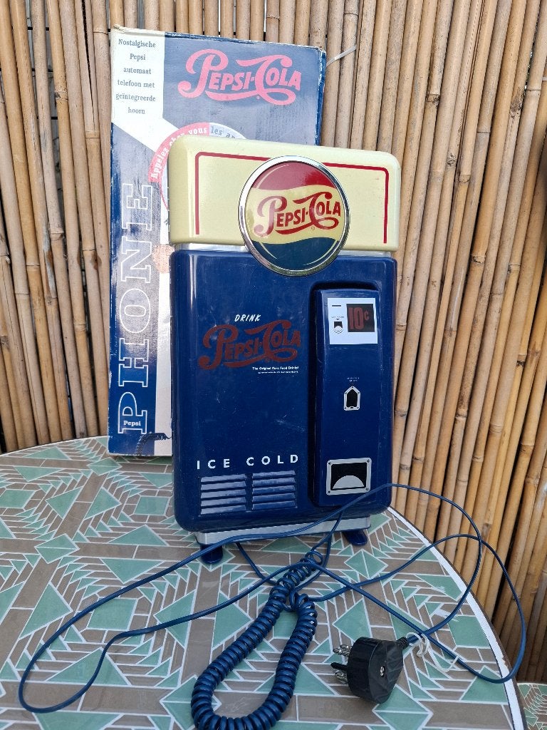 Pepsi Cola telefoon (in originele doos), Vintage, Ophalen of Verzenden, Kunststof, Met ophangsysteem