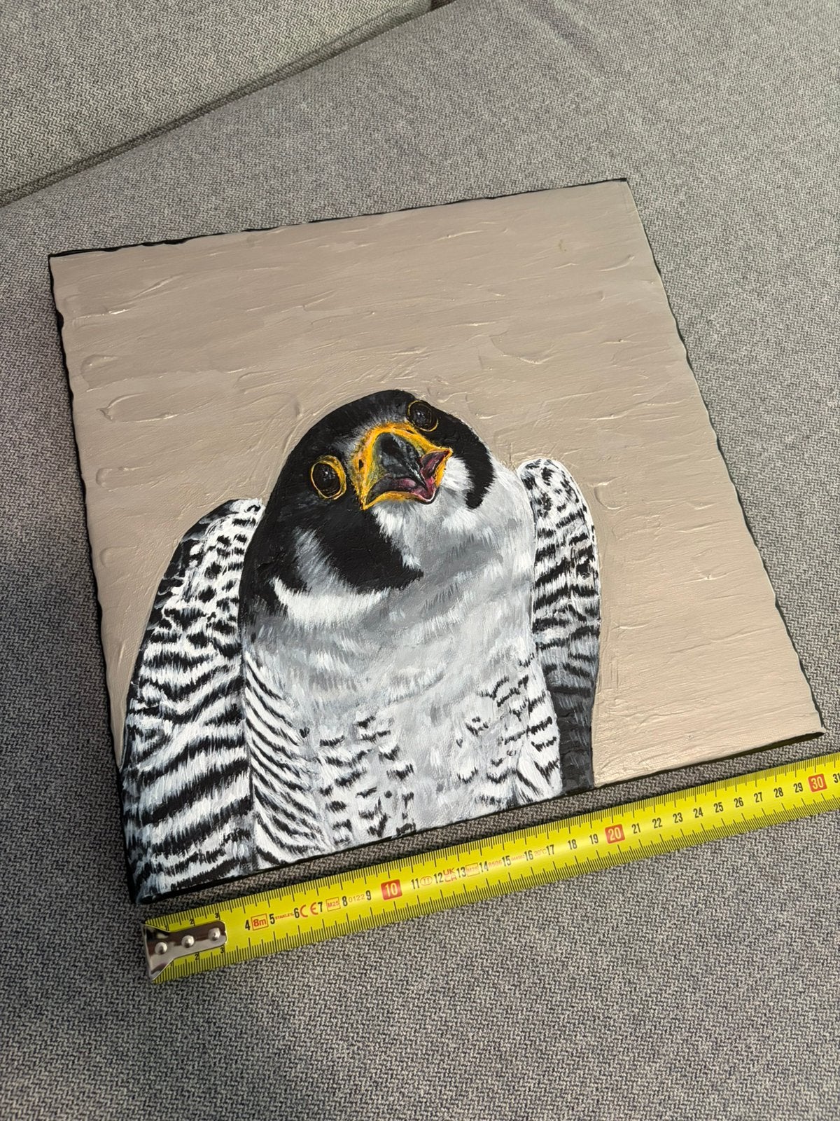 Schilderij slechtvalk zandkleur zwart, Ophalen of Verzenden