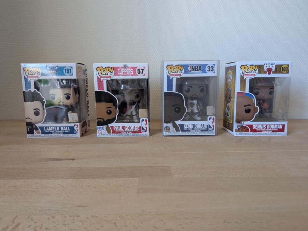 Set van 4 NBA funko pops waaronder Kevin Durant GSW, Ophalen of Verzenden