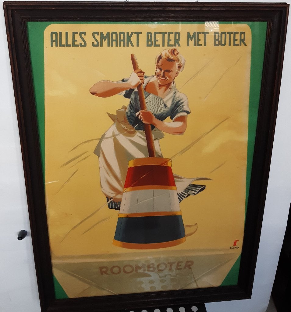 Originele Poster Roomboter Smaakt beter, Ophalen of Verzenden, A1 t/m A3, Reclame, Rechthoekig Staand