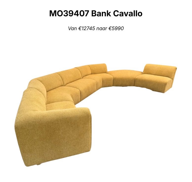 Cavallo bank, Ophalen, Hoekbank, Nieuw, Stof