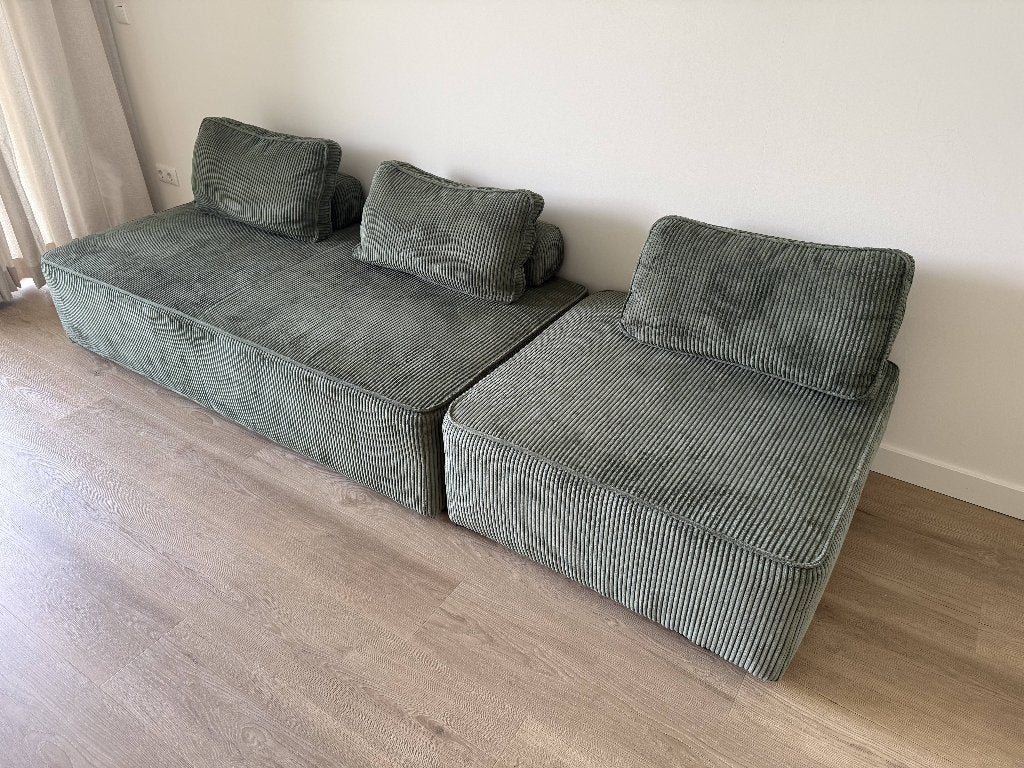 SWEEEK Lao bank en fauteuil, Huis en Inrichting, Ophalen of Verzenden, Zo goed als nieuw, 75 tot 100 cm
