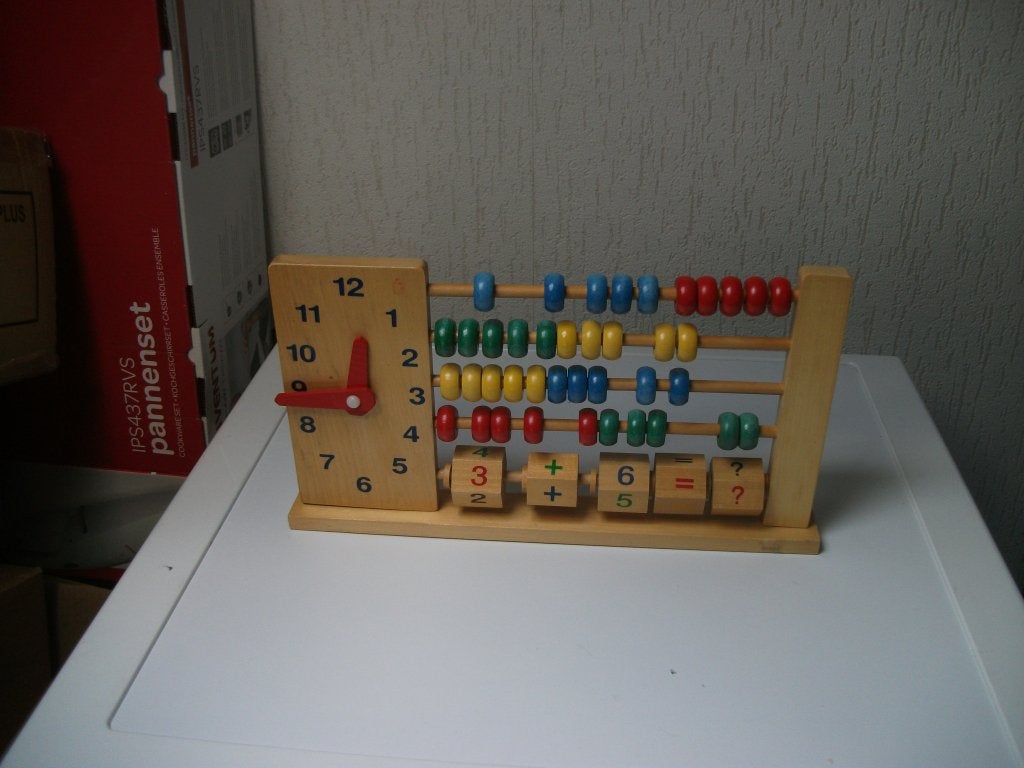Telraam met klok, Ophalen of Verzenden, Gebruikt