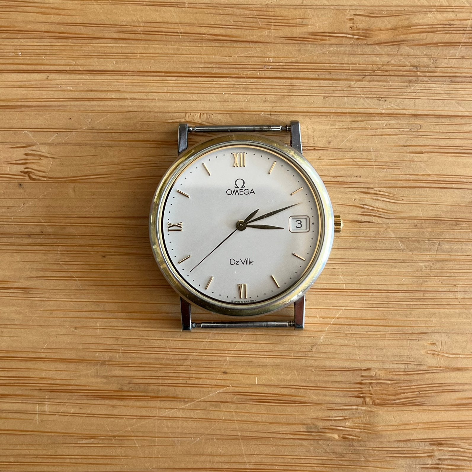 Omega De Ville Quartz – Vintage Dress Watch (Jaren '90), Sieraden, Tassen en Uiterlijk, Horloges | Antiek, Ophalen, Goud, Omega