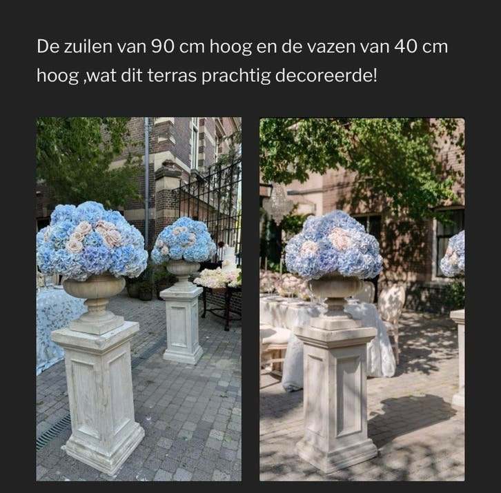 Sierlijke betonnen zuilen en pilaren met bijpassende potten, Huis en Inrichting, Woonaccessoires | Zuilen en Pilaren, Ophalen