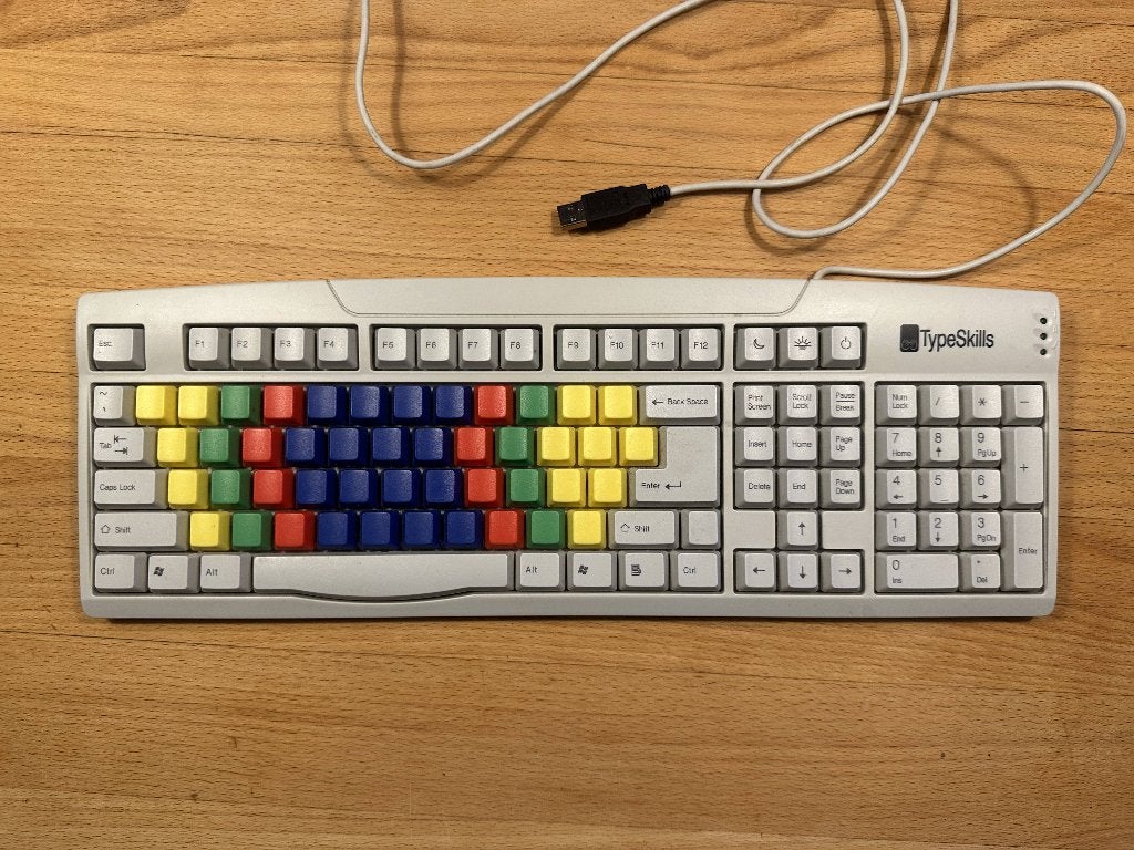 TypeSkills leertoetsenbord met gekleurde toetsen blind typen, Overige merken, Ophalen of Verzenden, Zo goed als nieuw, Qwerty