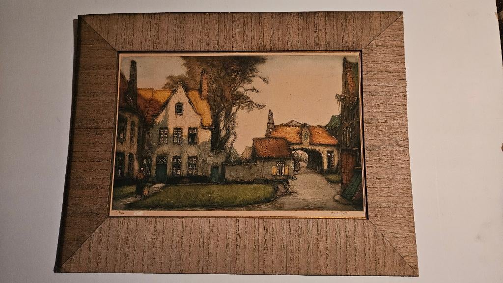 Ets van Begijnhof Brugge van Alfred van Neste, Ophalen of Verzenden