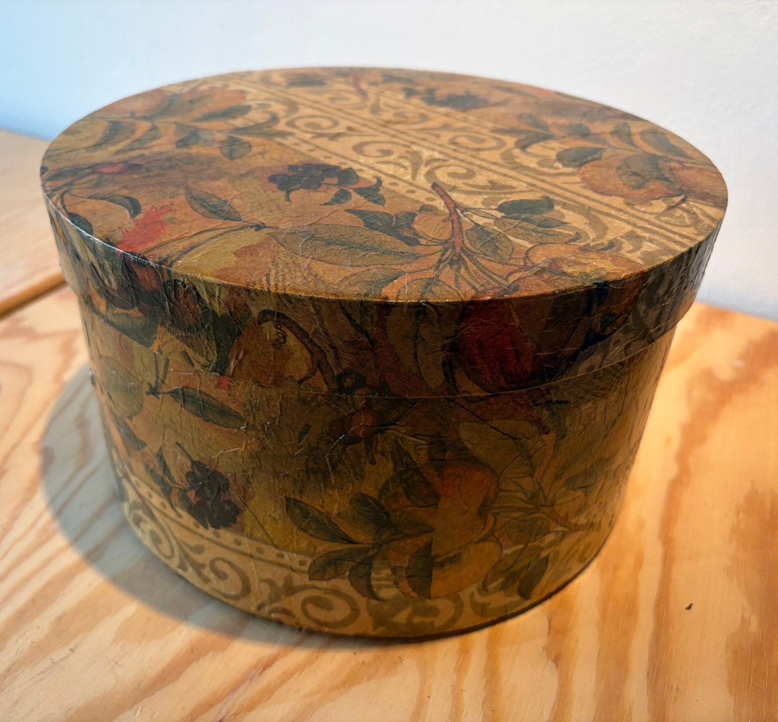 Ronde opbergdoos, Ophalen, Papier/karton, Geel, Klassiek