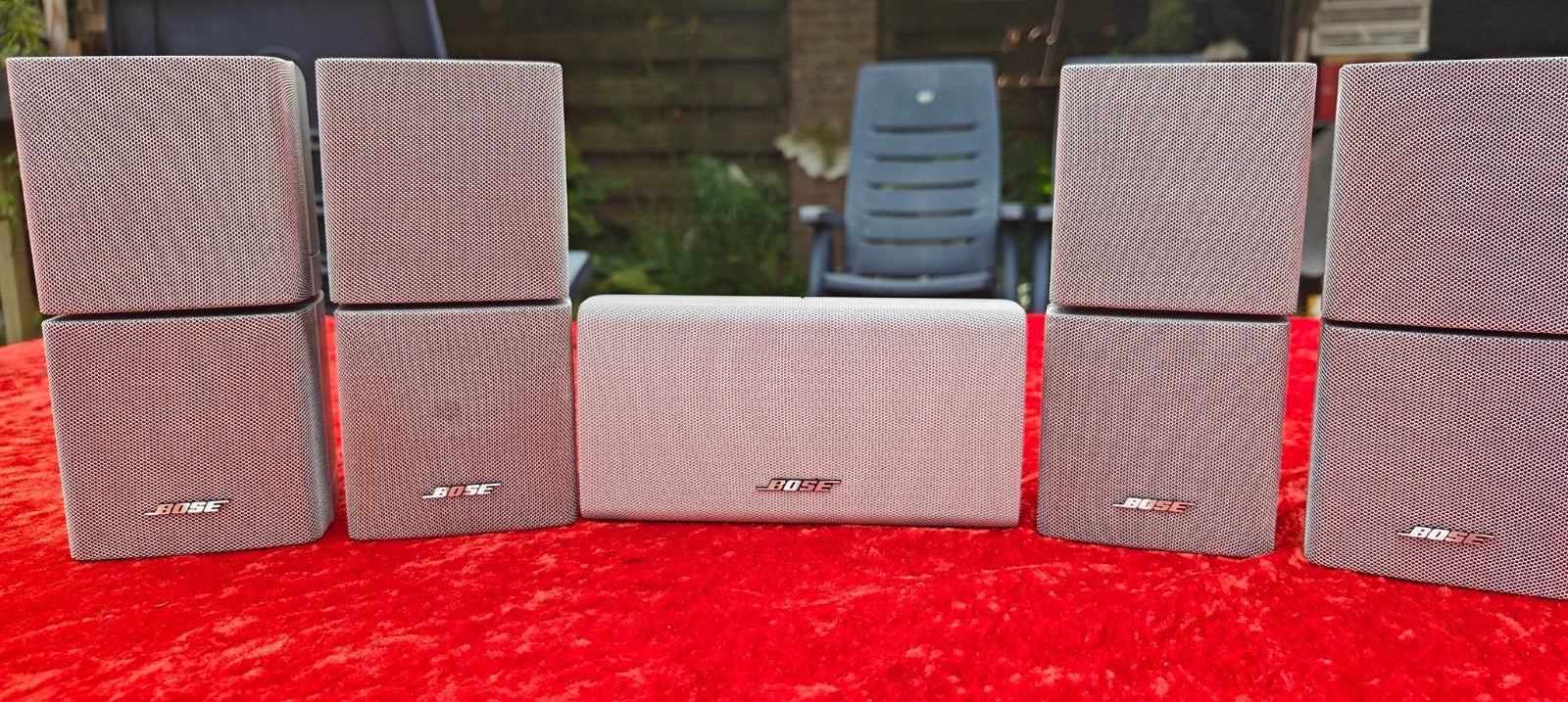 Bose set dubbele Cube luidsprekers 5x zilvergrijs, Overige merken, 70 watt of meer, Ophalen of Verzenden, Zo goed als nieuw