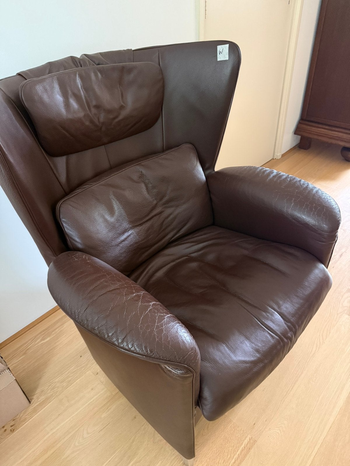 Originele design fauteuil de Sede, Ophalen, Gebruikt, 75 tot 100 cm, Leer