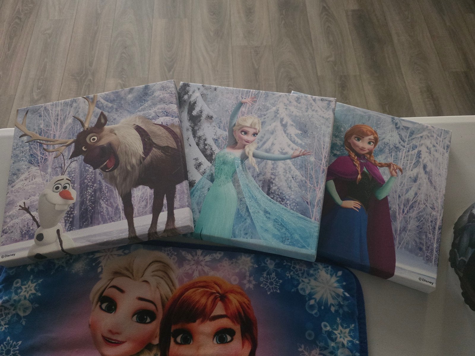 Frozen decoratie set: schilderijen, kleed en lampenkap, Ophalen of Verzenden