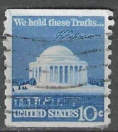 USA 1973 - Yvert 1008a - Het "Jefferson Memorial" (ST), Postzegels en Munten, Postzegels | Amerika, Verzenden, Gestempeld, Noord-Amerika