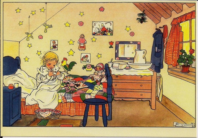 Wachten op Sinterklaas Rie Cramer prentbriefkaart [C10274], Ophalen of Verzenden, 1980 tot heden, Ongelopen, Overige thema's