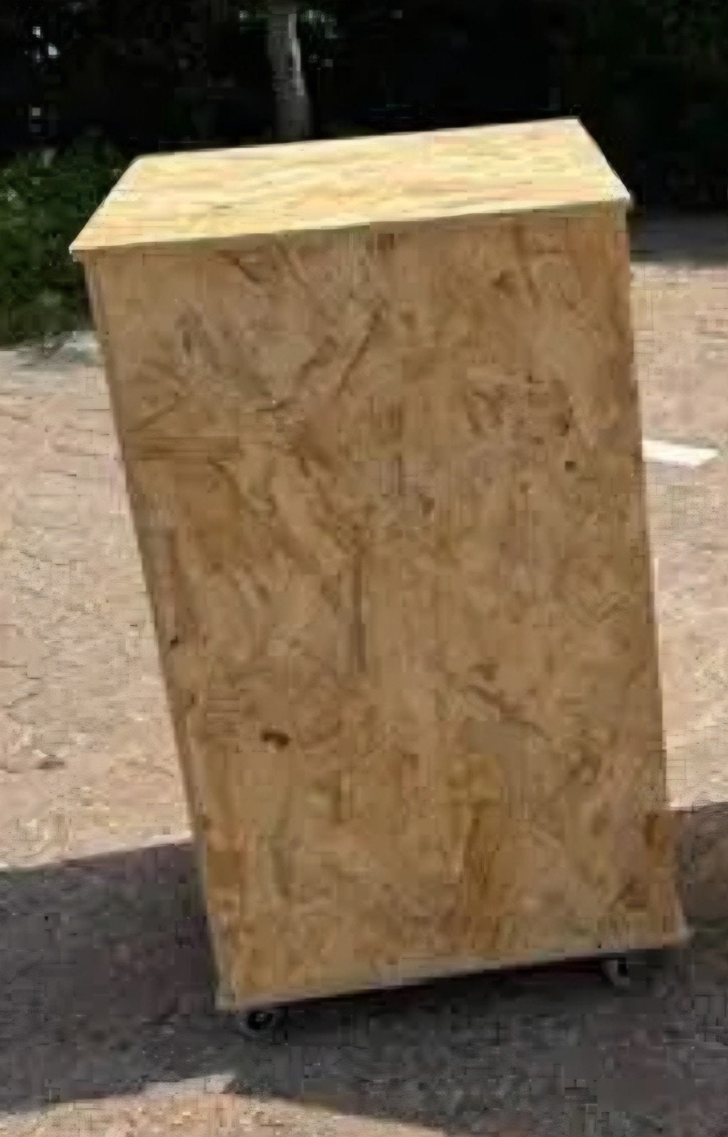 Houten zuil op wieltjes, 88x51x51 cm, Ophalen, Gebruikt