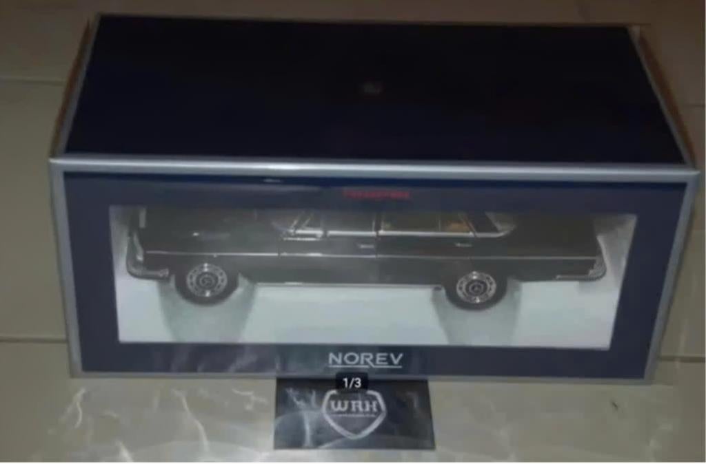 1:18 MERCEDES 280 SE W108 black Norev 183762 in box WRH, Hobby en Vrije tijd, Modelauto's | 1:18, Verzenden, Zo goed als nieuw