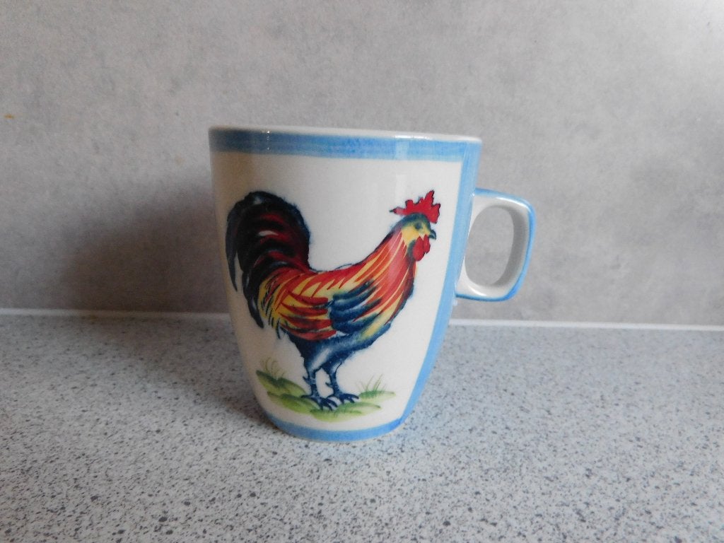 Mok 150 ml. Haan Vic's Handpainted, Overige merken, Ophalen of Verzenden, Zo goed als nieuw, Overige stijlen