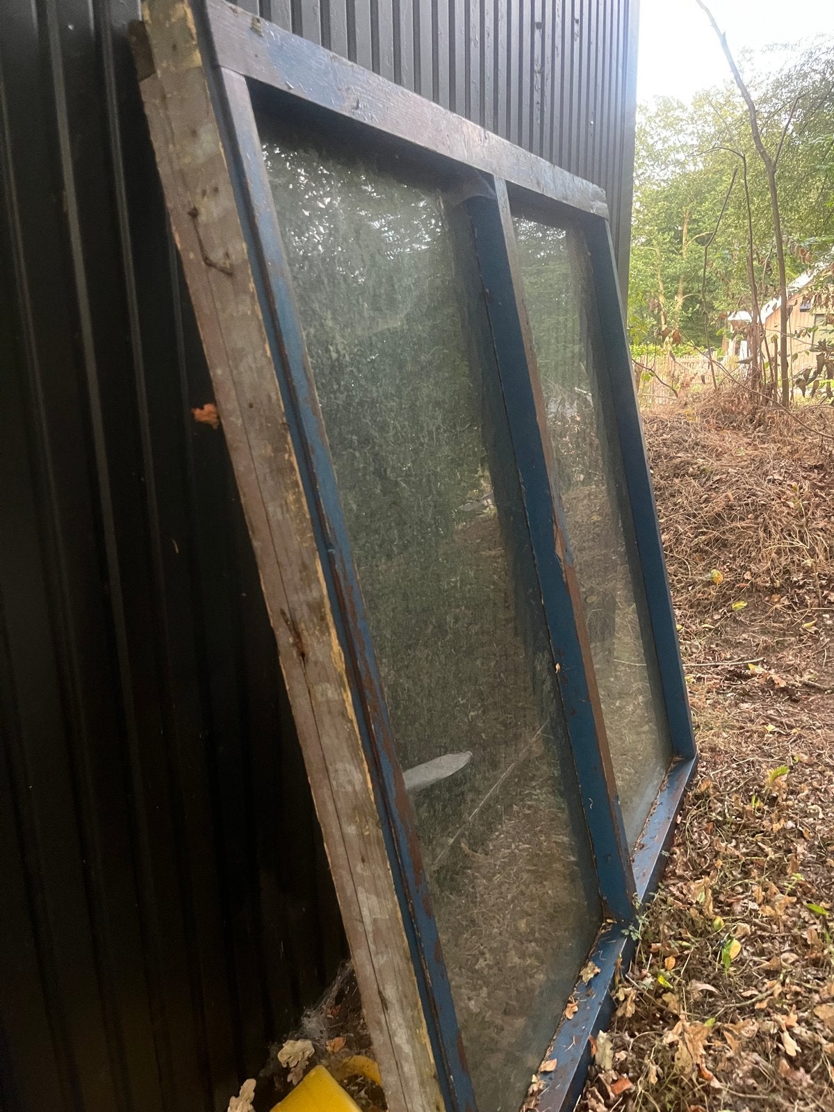 Groot raamkozijn met glas, Ophalen, Gebruikt, Gevelraam of Ruit, 160 cm of meer