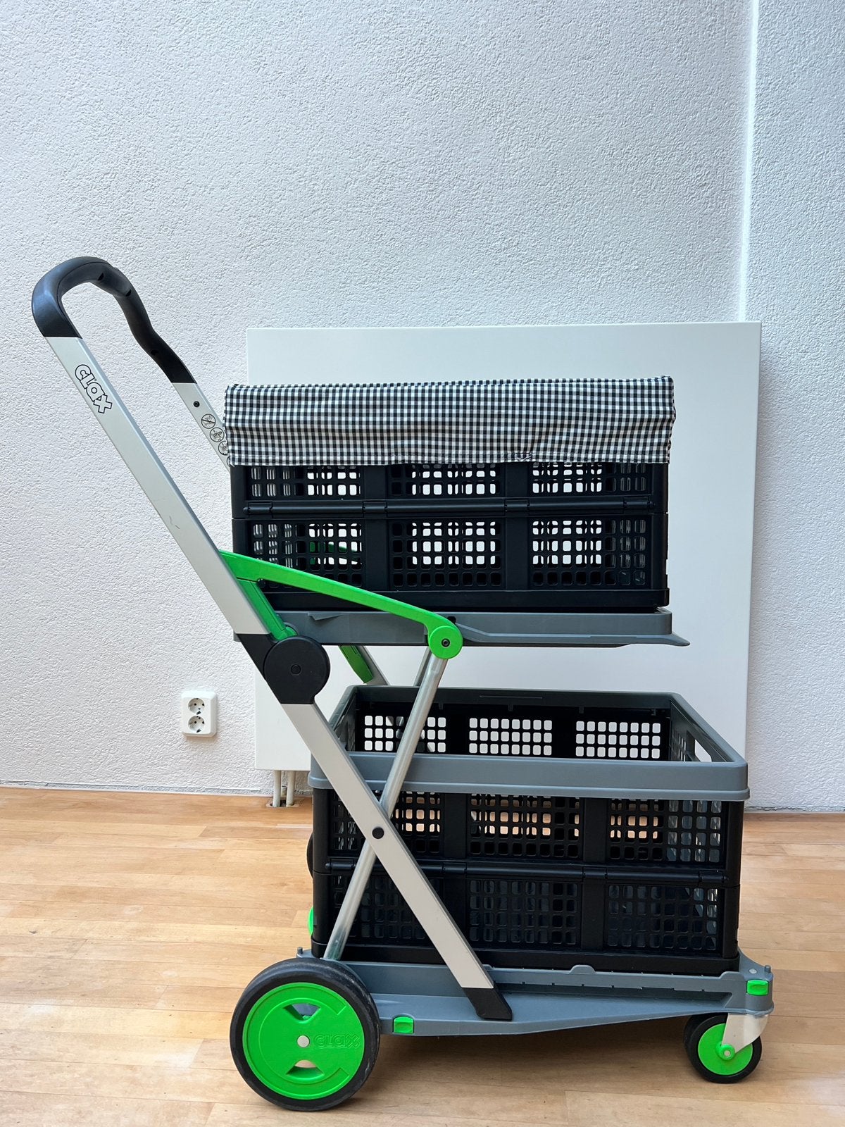 Clax trolley met 2 kratten en afdekhoes. Alles origineel., Ophalen of Verzenden, Zo goed als nieuw
