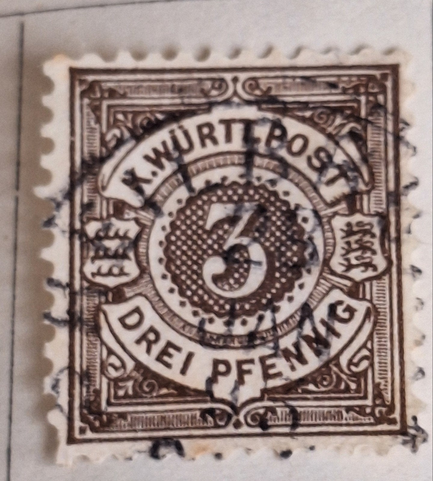 Wu 3 Duitse Keizerrijk Württemberg postzegels (3 stuks), Postzegels en Munten, Ophalen of Verzenden