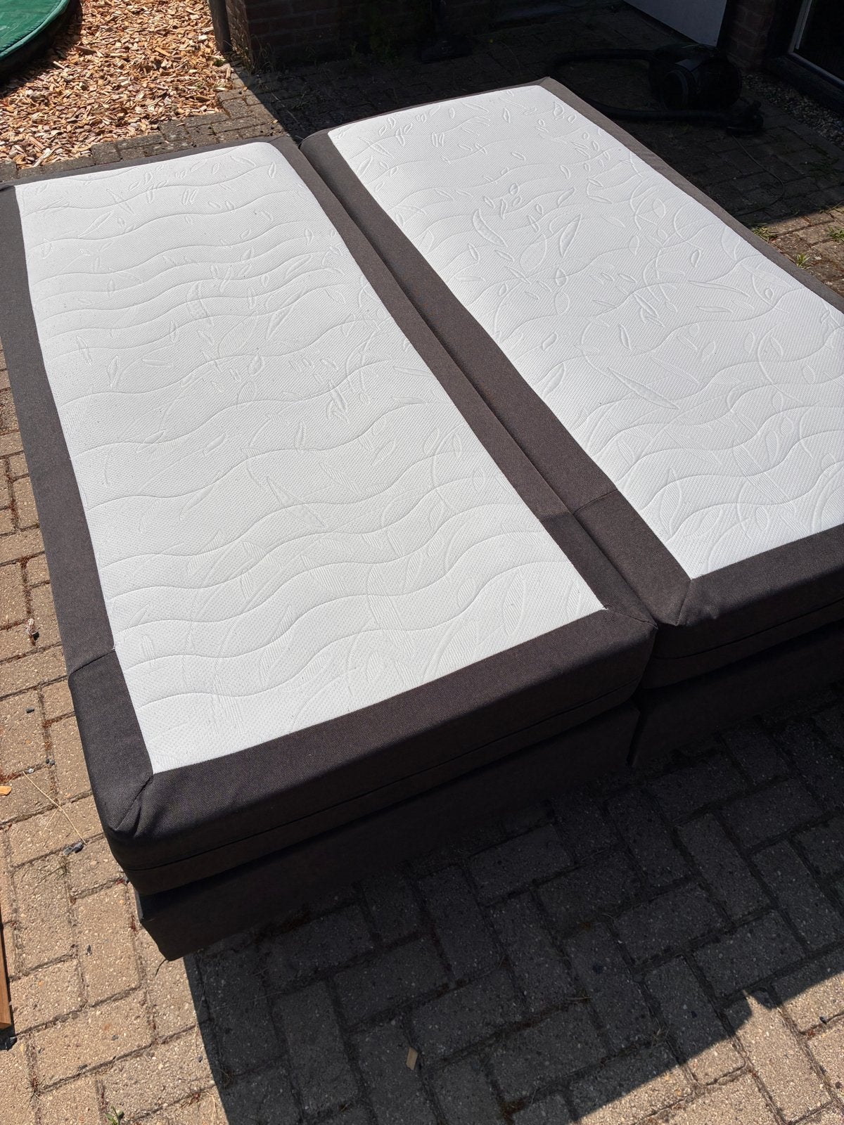 Tweepersoons boxspring 180x200 met nieuwe topper, Ophalen, Gebruikt, Tweepersoons, 180 cm