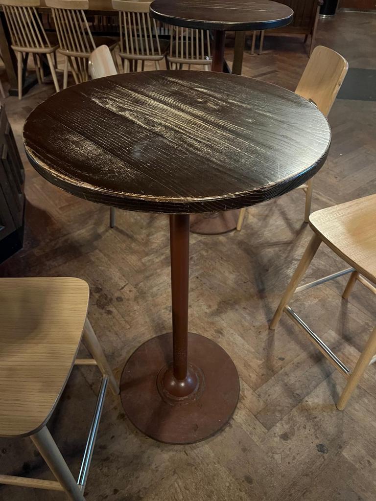 Vintage Houten Bistrotafel - Robuust en Stijlvol, Ophalen, Gebruikt, Bruin