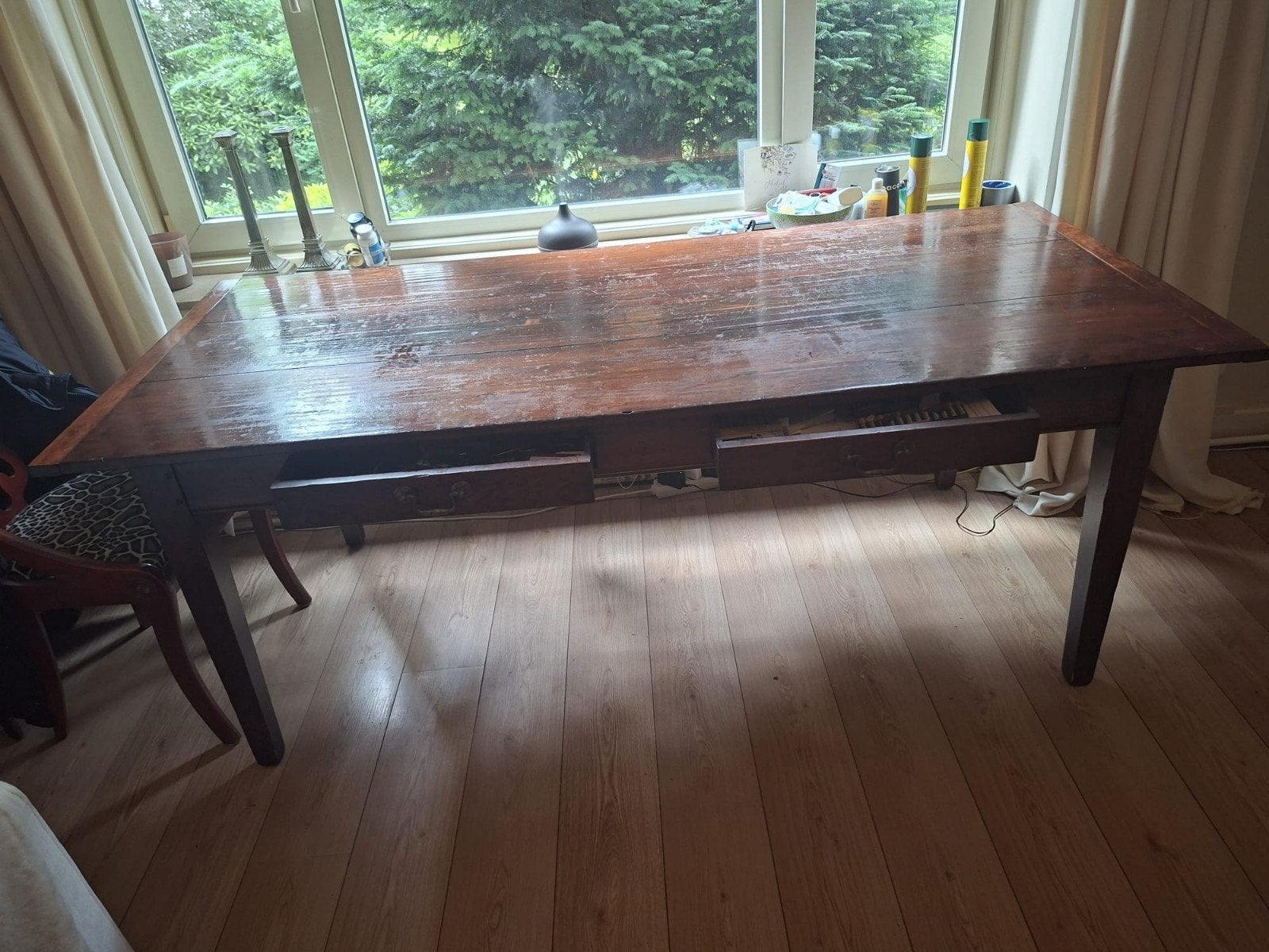 Grote houten tafel 200x90x70 cm - Ophalen Den Haag, Huis en Inrichting, Tafels | Eettafels, Ophalen