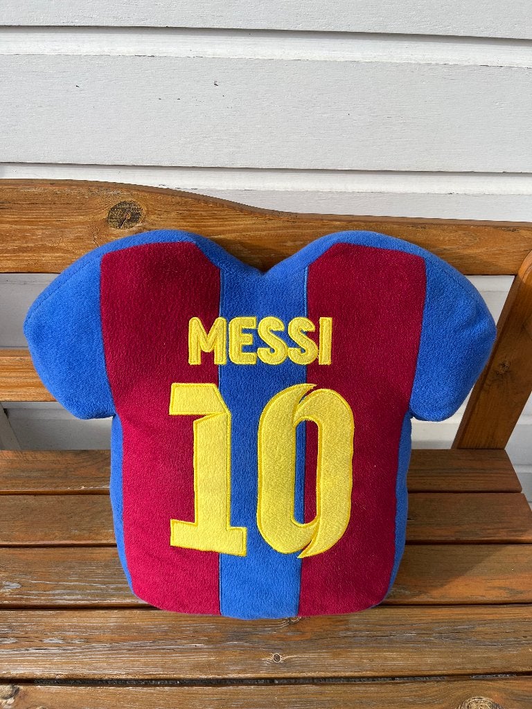 FC Barcelona t-shirt kussen Messi rugnummer 10 FCB, Ophalen of Verzenden, Buitenlandse clubs, Shirt