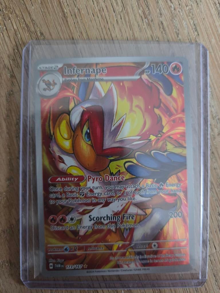 Infernape 173/167 Pokémon kaart - Scarlet & Violet, Ophalen of Verzenden, Zo goed als nieuw, Losse kaart, Foil